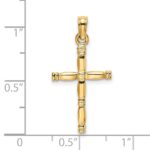 14K 3-D Polished Cross Charm - Image 3