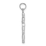 14K White Gold 3-D Polished Cross Charm - Image 2