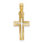 14K Cut-out Diamond-cut Cross Charm