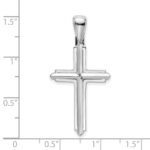 14K White Gold Polished Cross Charm - Image 3