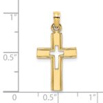 14K Polished and Cut-Out Cross Charm - Image 3