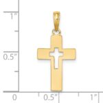 14K Polished Cut-Out Cross Charm - Image 3