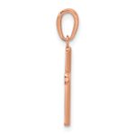 10K Rose Gold Polished Beveled Cross w/ Round Tips Charm - Image 2