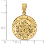 14K Polished Saint Christopher Medal Round Charm - Image 4
