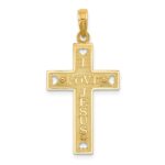 14K Cut-Out Heart with I LOVE JESUS on Reverse Crucifix Charm - Image 4