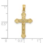 14K Inri Crucifix with Scroll Tips Charm - Image 3