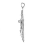 14K White Gold Textured Crucifix Charm - Image 2