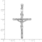 14K White Gold Textured Crucifix Charm - Image 3
