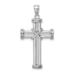 14k White Gold Polished -X- Center Cross Pendant
