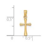 14K Polished Beveled Cross with Round Tips Charm - Image 3