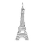 14k White Gold Solid Polished Eiffel Tower Charm