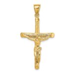 14K Textured Crucifix Charm