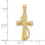 14K Cross With Drape Charm - Image 3