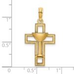 14K Polished Cross with Communion Cup Charm - Image 3