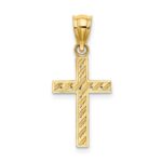 14K Beaded and Polished Cross Charm - Image 4