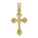 14K Textured with Arrow Ends Cross Charm - Image 4