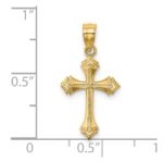 14K Textured with Arrow Ends Cross Charm - Image 3