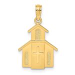 14K Church with Cross On Door Charm