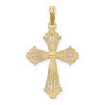14K Cut-Out Stripes Cross with Heart Charm - Image 4