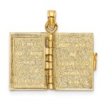 14K 3-D THE JABEZ PRAYER Book 1st Chronicles 4:10 Moveable Pages Pendant - Image 8