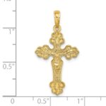 14K Diamond-cut Crucifix with Fancy Tips Charm - Image 3
