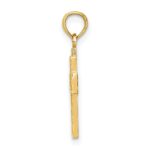 14K Cut-Out Heart Design Cross Charm - Image 2