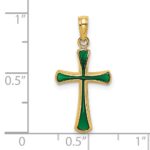 14K Green Enameled Tapered Cross Charm - Image 3