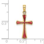 14K Pink Enameled Tapered Cross Charm - Image 3