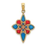 14K Multi-color Enameled Celtic Knot Charm - Image 4