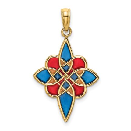 14K Multi-color Enameled Celtic Knot Charm