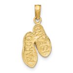 14k MARCO ISLAND Reversible Flip Flops Pendant - Image 3