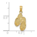 14k MARCO ISLAND Reversible Flip Flops Pendant - Image 4