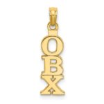 14K Polished OBX (Outer Banks) Vertical Charm