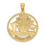 14K BAHAMAS Crest In Textured Frame Charm