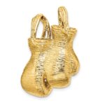 14K 3-D Textured Double Boxing Gloves Slide Pendant - Image 4