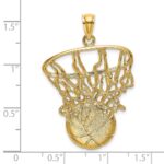 14K Swoosh Basketball and Net Pendant - Image 3