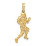 14K Polished Running Football Player Charm