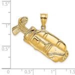 14K 2-D Large Polished Golf Bag Charm - Image 3