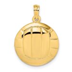 14K 2-D Polished Domed Volleyball Charm
