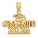14K Polished GRADUATE 2026 Under Cap Charm