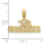 14K Polished GRADUATE Under Cap Charm - Image 3