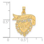 14K MOMMY'S GIRL In Heart with Banner Charm - Image 3