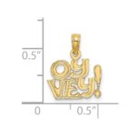 14K Polished and Textured OY VEY Charm - Image 3