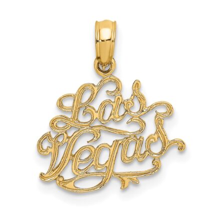 14K LAS VEGAS Script Charm