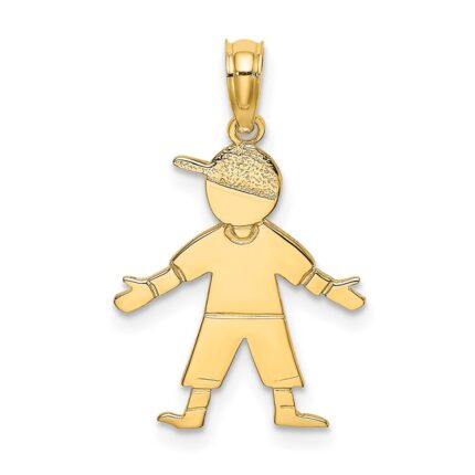 14K Boy with Baseball Cap Charm