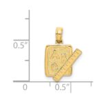 14K ABC School Book and Ruler Charm - Image 4