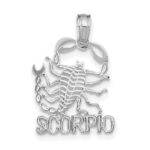 14k White Gold SCORPIO Zodiac Charm