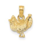14k with White Rhodium Saddle Pendant - Image 3
