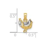 14k with White Rhodium Saddle Pendant - Image 4