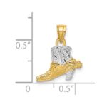 14k and White Rhodium Cowboy Boot with Spur Charm - Image 3